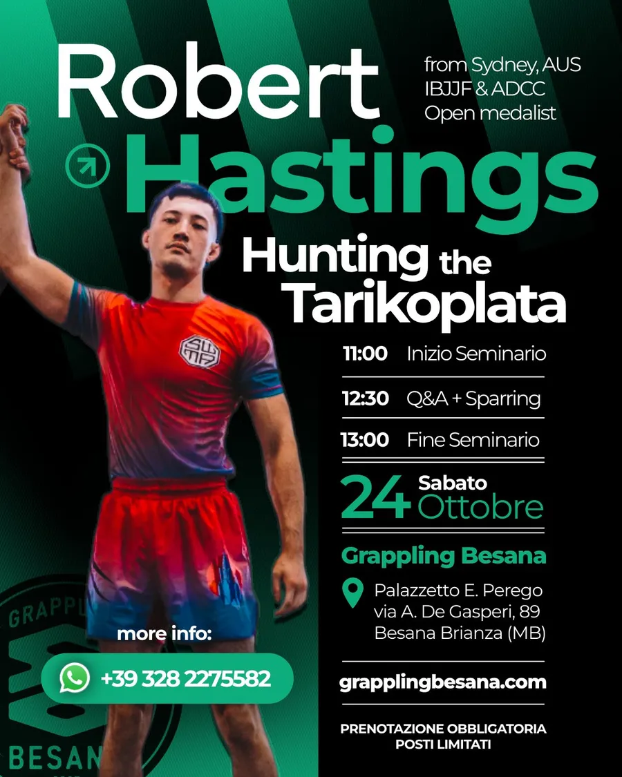 Locandina del seminario Hunting the Tarikoplata con Robert Hastings, sabato 24 ottobre a Besana Brianza